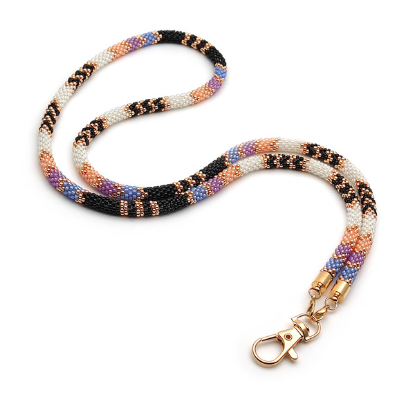 Colorful beaded lanyard for badge holder