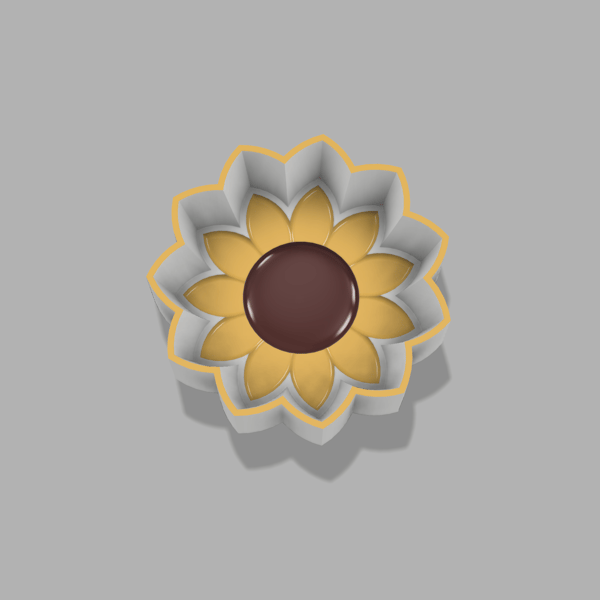 Sunflower One-piece Bath Bomb Mold STL File