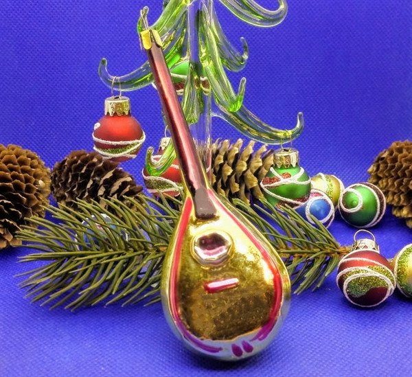 Christmas tree toy Musical Instrument Dombra. Rare glass Toy - Inspire  Uplift