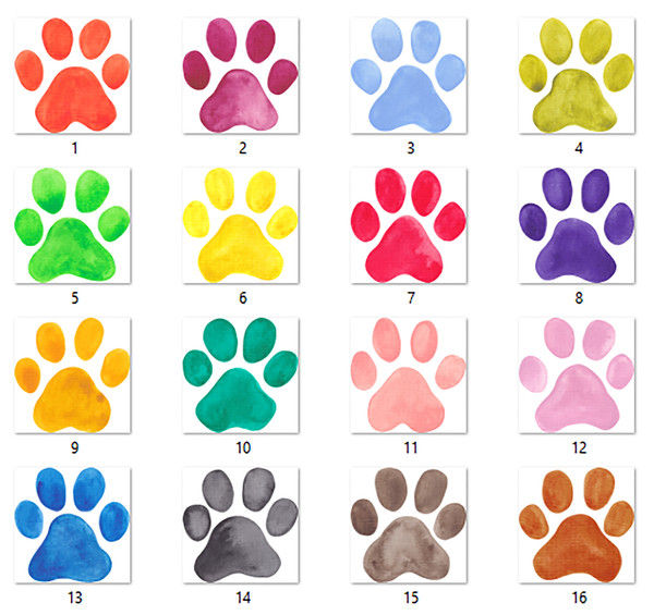 Colorful Paw Print Sublimation Dog Tags