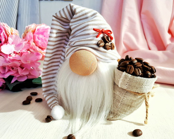 Coffee Gnome Plush Dolls, Coffee Bar Decoration, Farmhouse Kitchen
