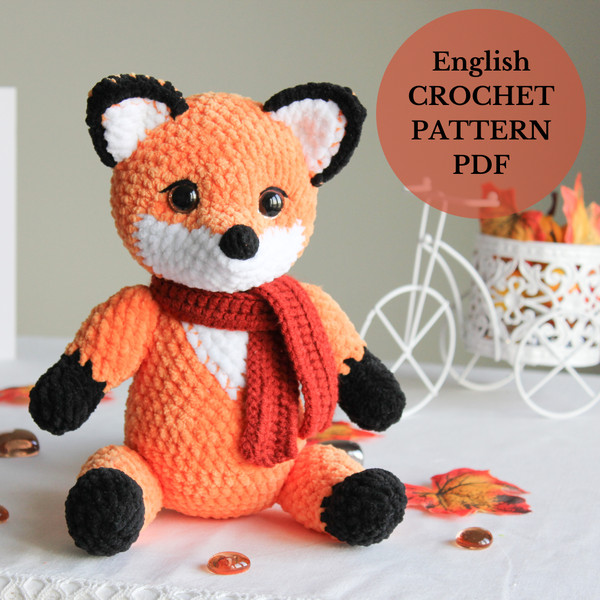 Crochet fox pattern, fox plush amigurumi, crochet stuffed an - Inspire  Uplift