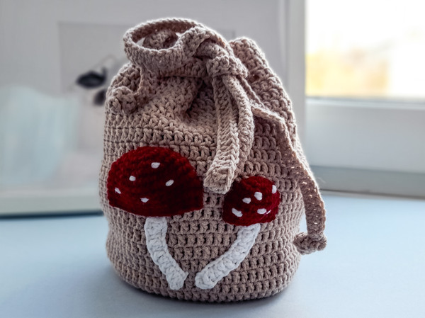 Mushroom bag crochet pattern, crochet pattern tote bag. - Inspire Uplift