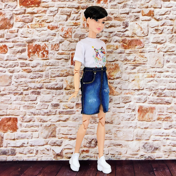 Barbie doll clothes denim skirt - Inspire Uplift