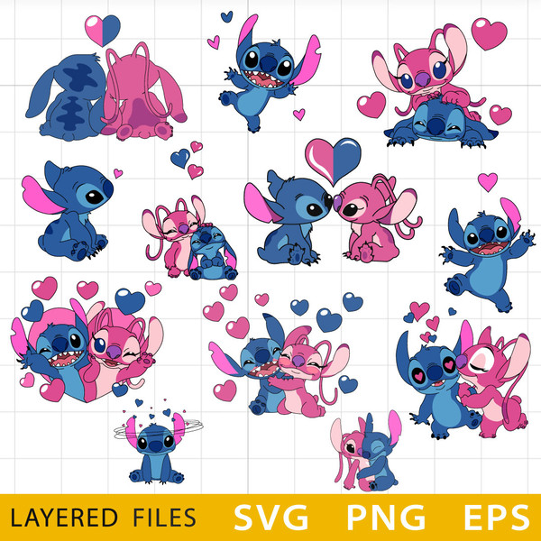 Stitch Bundle Layered SVG, Stitch Cricut file, Cut files, St - Inspire ...