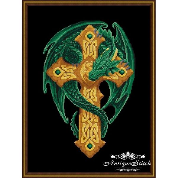 celtic dragon cross