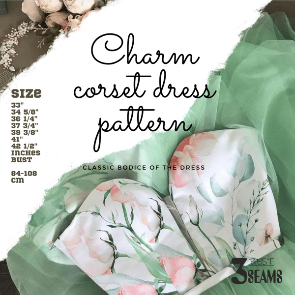 Charm basic bustier sewing pattern, strapless corset with sw - Inspire  Uplift