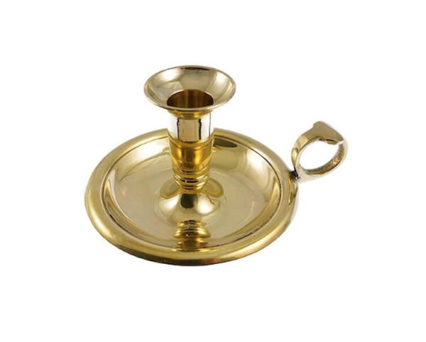 Vintage Brass Chamberstick Candle Holder With Finger Loop – Shop