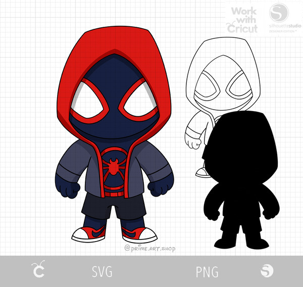 black spiderman chibi