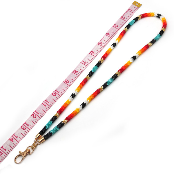 15" long beaded lanyard