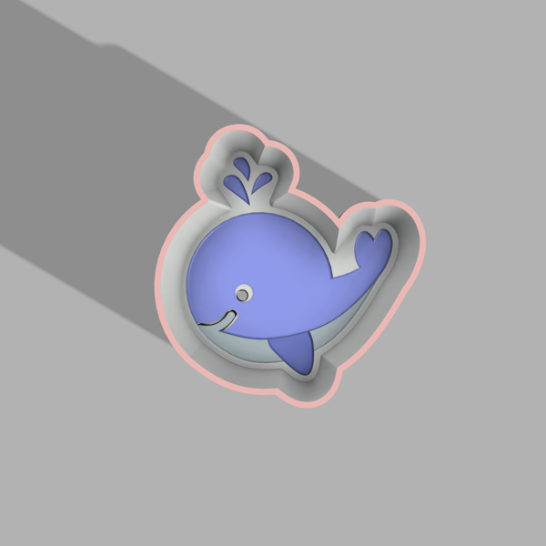 Baby Whale One-piece Bath Bomb Mold STL File