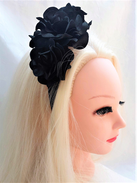 PinktownUSA Black Floral Monogram Headband