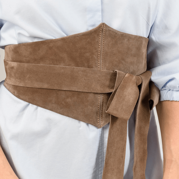 Leather Underbust Corset in Brown Leather Corset Belt Waist
