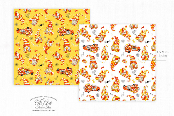 Seamless paper halloween gnomes candy corn_02.JPG