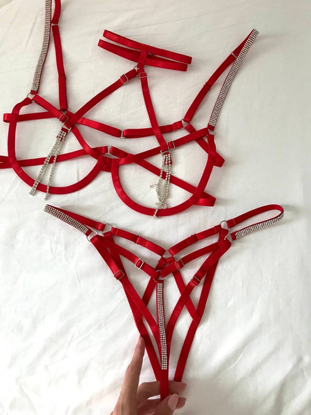 See through panties -Body harness panties - Sexy lingerie