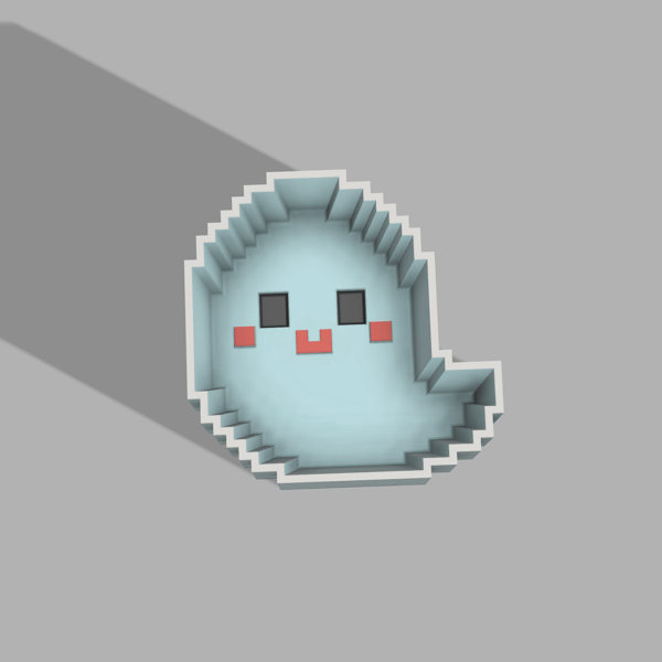 Pixel Ghost One-piece Bath Bomb Mold STL File