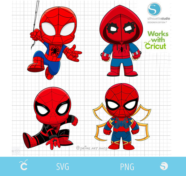 black spiderman chibi