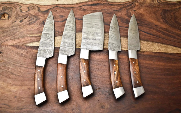 Custom Handmade Damascus Steel Knives set for Kitchen - Inspire Uplift