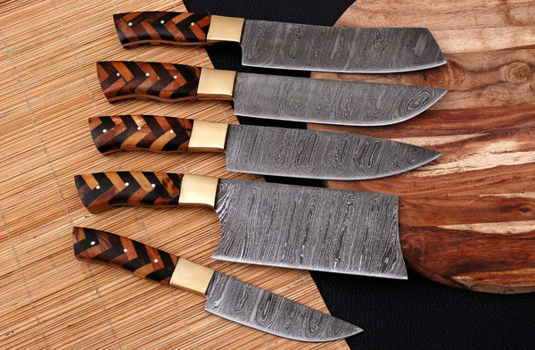 5 PC Custom Handmade Hand Forged Damascus Steel Chef (2).jpeg