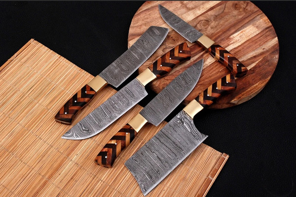 5 PC Custom Handmade Hand Forged Damascus Steel Chef.jpeg