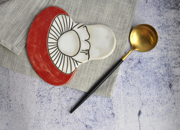 Handmade Porcelain Ceramic Spoon Rest - The Bright Angle