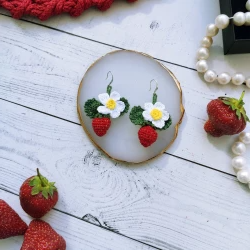 Strawberry Earrings Crochet PATTERN