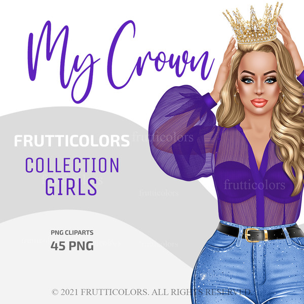 queen-girl-clipart-crown-illustration-girl-boss-png-fashion-illustration-sublimation-design-glam-women-birthday-clipart-с5.jpg