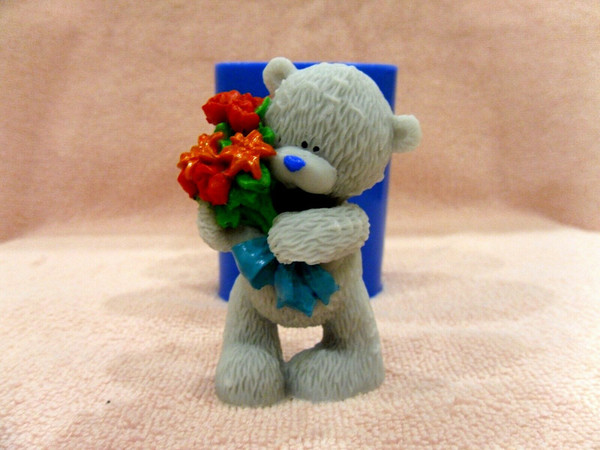 TEDDY BEAR with FLOWERS Silicone Mold