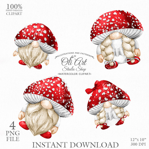 Gnomes mushroom family clipart.JPG