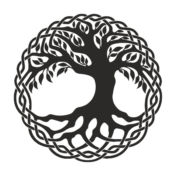 Black celtic tree design Royalty Free Vector Image