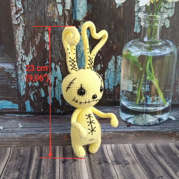 Goth Plush Bunny Handmade Creepy Cute Stuffed Animal Pastel 