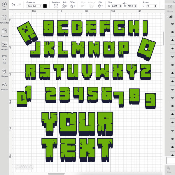 Minecraft 3d Font SVG, Minecraft Font Cricut, Alphabet Minec