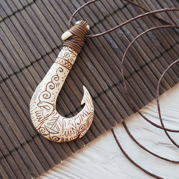 Maui Fish Hook With Tribal Tattoo, Moana Hook Tattoo