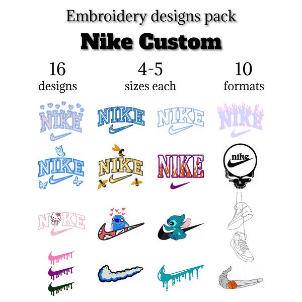 Nike BIG PACK Embroidery Design, custom logo swoosh files - Inspire Uplift