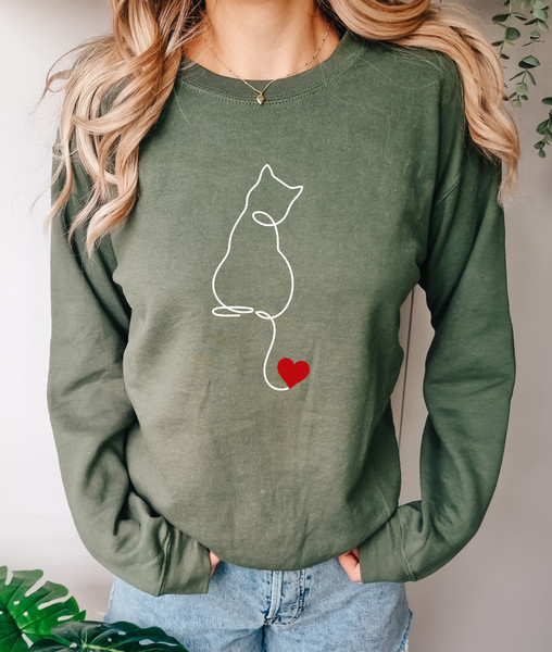 Cat Line Drawing Comfort colors Sweatshirt, Cat Hoodie, Cat Shirt, Cat Mom Gift, Cat Mom T-Shirt, Cat Mama Sweatshirt, Cat Lover Gift, Cats.jpg
