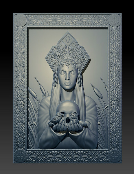 3D Model STL file Bas-relief Goddess of death Morena