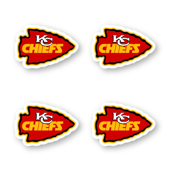 Kansas City Chiefs Logo Decal Set of 4 by 3 inches Die Cut V