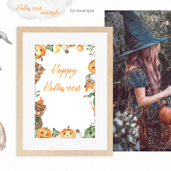 5-1 Halloween animals watercolor premade cards.jpg