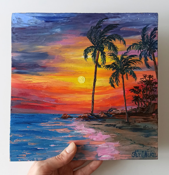 paintings of sunsets on beaches