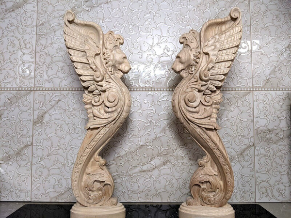 Lion baluster-Carved pillar-Fireplace corbel-carved lion-lion pillar- stair balister-stair pillar-kitchen island.jpg