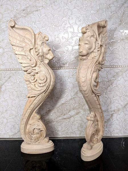 Lion baluster-Carved pillar-Fireplace corbel-carved lion-lion pillar- stair balister-stair pillar-kitchen island1.jpg