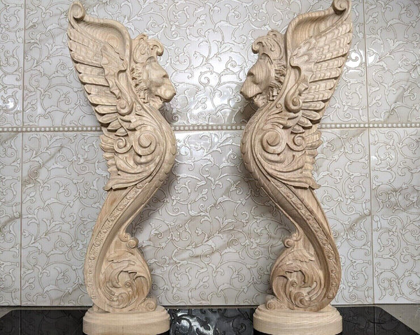 Lion baluster-Carved pillar-Fireplace corbel-carved lion-lion pillar- stair balister-stair pillar-kitchen island5.jpg