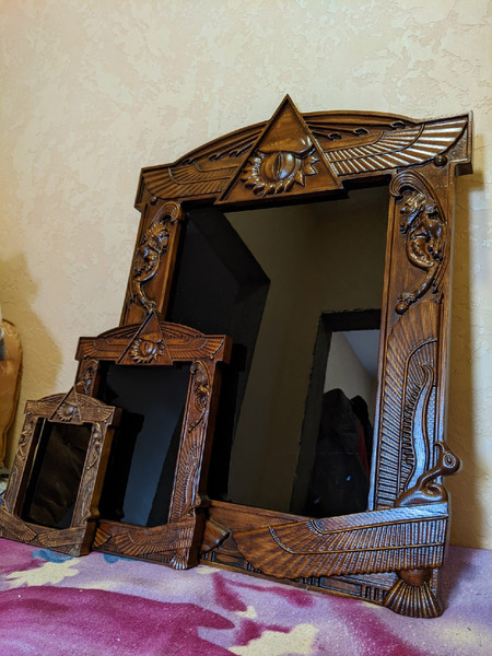 Black mirror-Gothic mirror-witch mirror-obsidian mirror-wirch supply-witch altar-wirch decorations-haloween decorations2.jpg