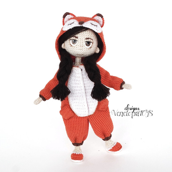 Amigurumi Doll in Kigurumi Fox Costume