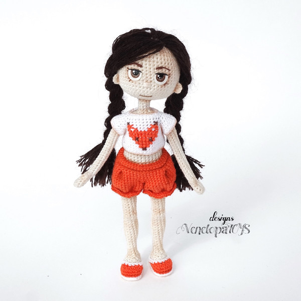 Crochet doll in pajamas