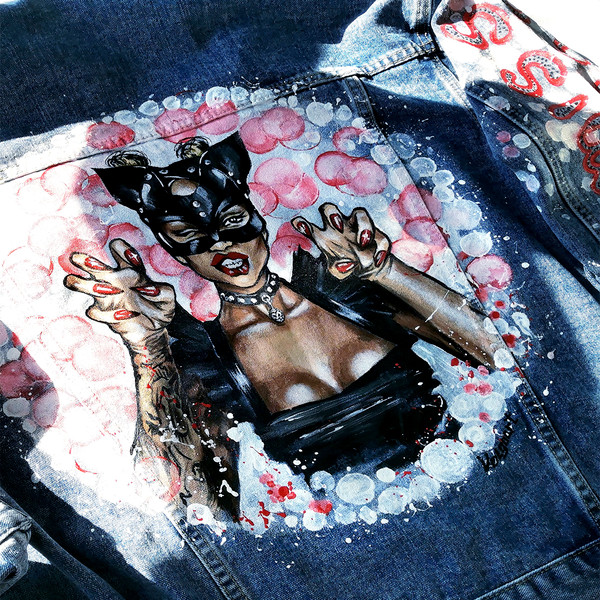 Hand Painted Denim Jean Jacket 