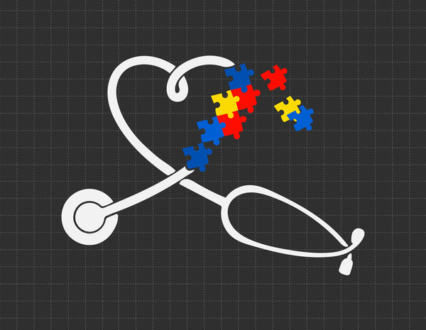 Stethoscope Autism Awareness Svg, Puzzle Piece Svg, Autism Support, 2nd April Svg, Autism Proud, Gift For Autism.jpg