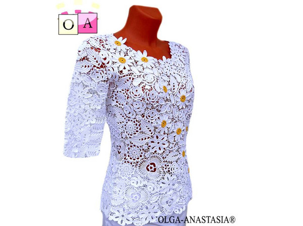 Irish Crochet Lace Pattern - Daisy Short Sleeve Blouse for Woman for Summer with Floral Print PDF (10).jpg