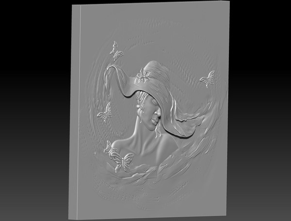 3D Model STL file bas-relief Girl in a hat