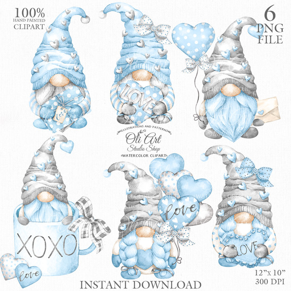 Valentine blue gnomes clipart.JPG